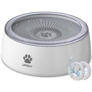 3L Dog Water Bowl 101oz Large No Spill Dog Bowl with Slow Feeder Mat